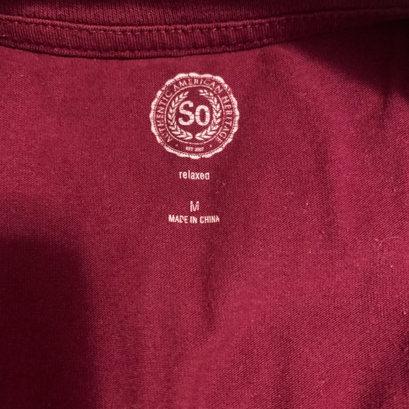 SO Maroon Long Sleeve Baseball Tee - Picture 2 of 2